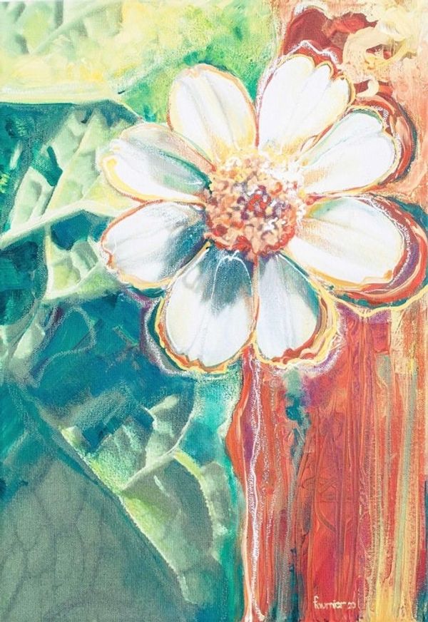 Alternate image for Original Signed Costa Rican Fine Art Daisy Painting Daisy