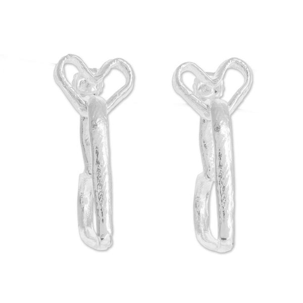 Alternate image for Heart-Shaped Sterling Silver Dangle Earrings from Costa Rica Unconditional