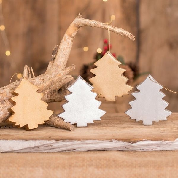 Alternate image for Gold and Silver-Tone Wood Tree Ornaments Set of 4 Christmas Tree Royalty