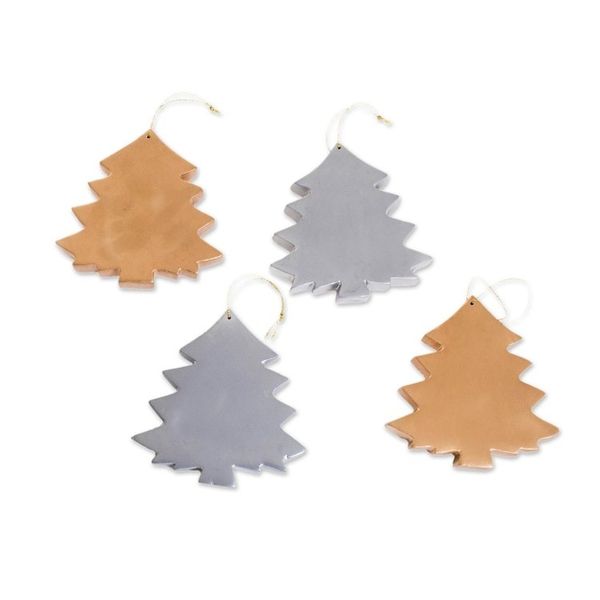 Alternate image for Gold and Silver-Tone Wood Tree Ornaments Set of 4 Christmas Tree Royalty
