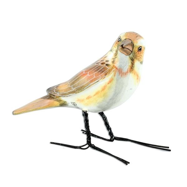 Alternate image for Guatemala Handcrafted Ceramic Rustic Bunting Bird Figurine Rustic Bunting
