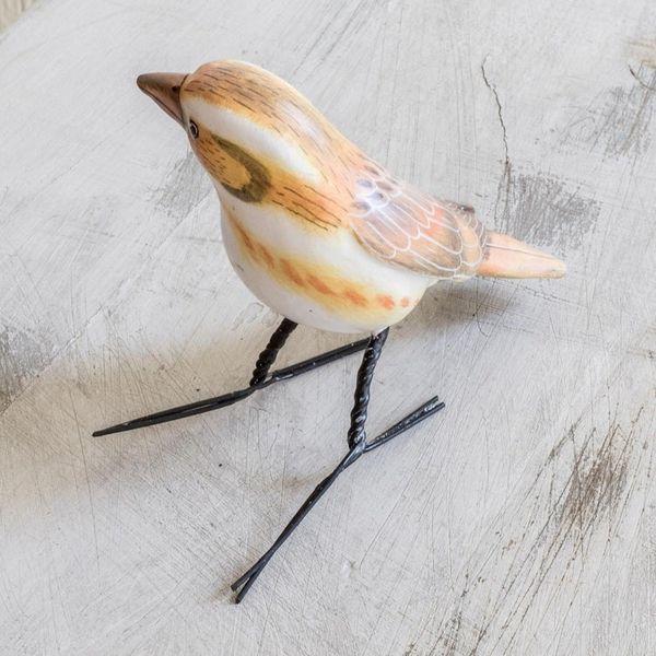 Alternate image for Guatemala Handcrafted Ceramic Rustic Bunting Bird Figurine Rustic Bunting