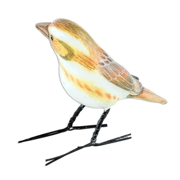 Alternate image for Guatemala Handcrafted Ceramic Rustic Bunting Bird Figurine Rustic Bunting
