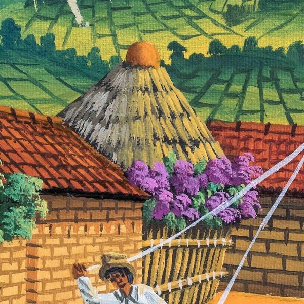 Alternate image for Colorful Oil Painting of a Guatemalan November 1 Tradition Kites