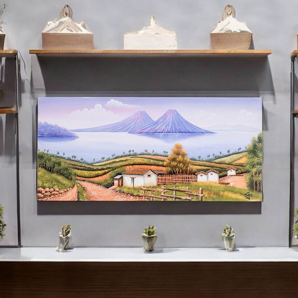 Painting of a Sunset at Lake Atitlan from Guatemala 'Magic Sunset'