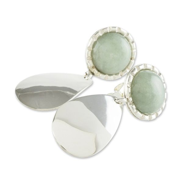Alternate image for Light Green Earrings with Sterling Silver Maya Polish in Light Green