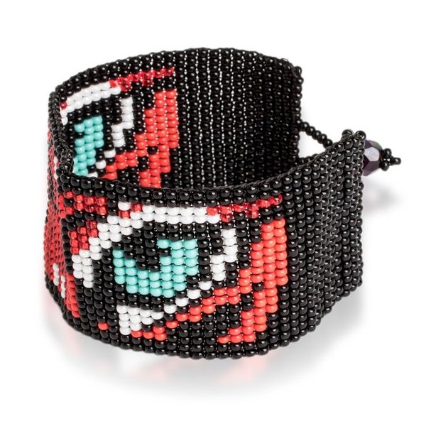 Alternate image for Multicolored Beaded Tiger Motif Bracelet Tiger Eyes