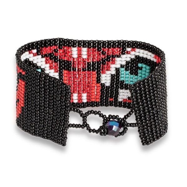 Alternate image for Multicolored Beaded Tiger Motif Bracelet Tiger Eyes