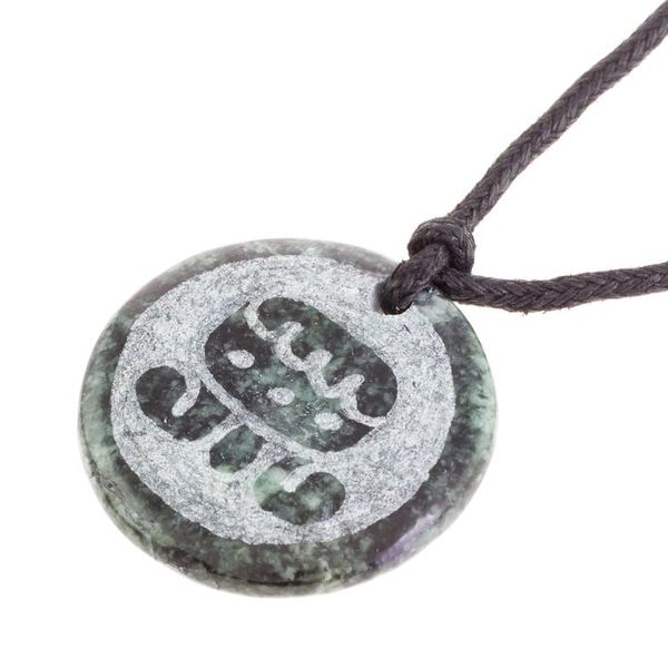 Alternate image for Jade Pendant Necklace of Mayan Figure Ix from Guatemala Ix Medallion