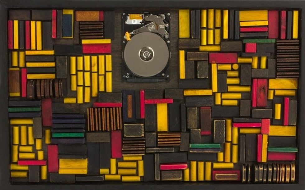 Original Modernistic Wood Wall Art from Guatemala 'The Other Dimension I'