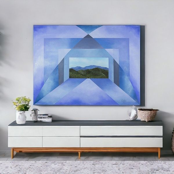 Alternate image for Mountain Landscape Oil and Acrylic Painting from Costa Rica Blue Mountain