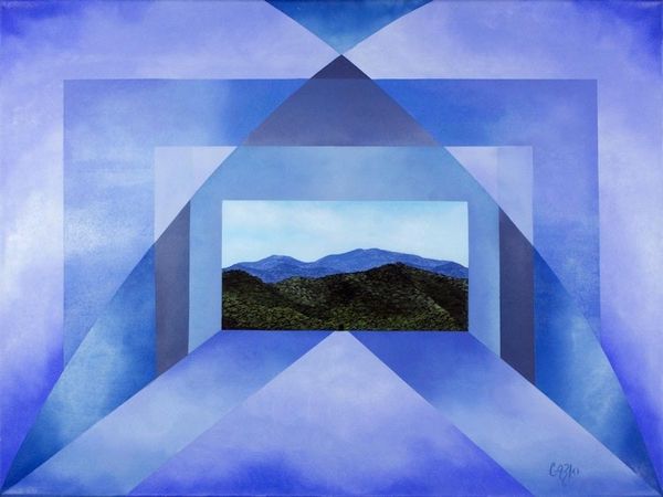 Alternate image for Mountain Landscape Oil and Acrylic Painting from Costa Rica Blue Mountain