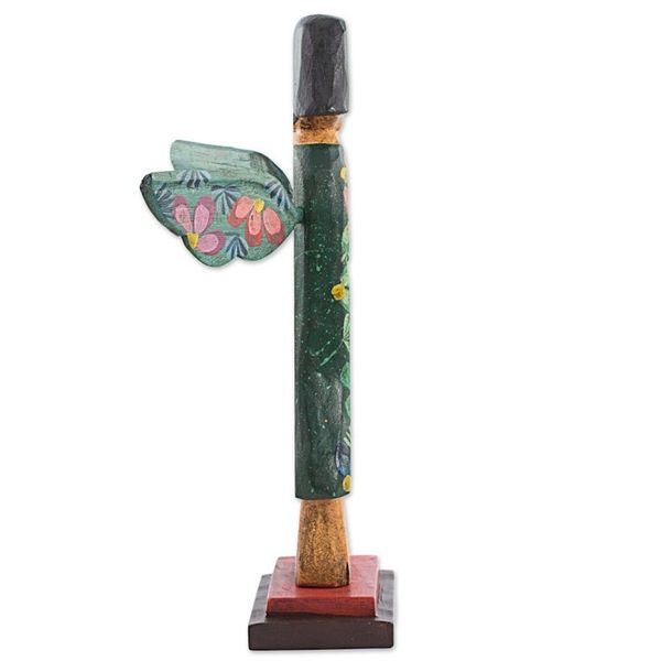 Alternate image for Artisan Crafted Antique-Style Angel Sculpture in Pinewood Angel of Harmony