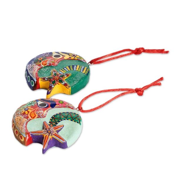 Alternate image for Ceramic ornaments Set of 6 Festive Night