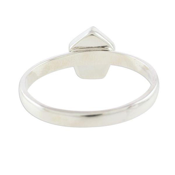 Alternate image for Pale Green Jade Pentagon and Sterling Silver Cocktail Ring Striking in Pale Green