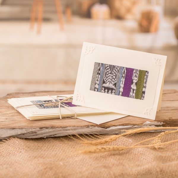 Alternate image for Maya Weavings Greeting Cards from Guatemala Set of 4 Maya Blues
