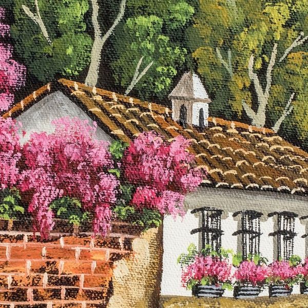 Alternate image for Signed Painting in Oils of a Guatemalan Town Calle de las Animas II