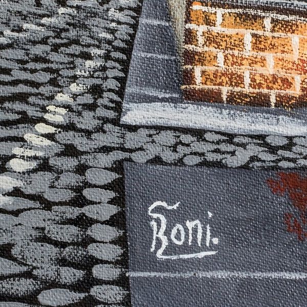 Alternate image for Signed Painting in Oils of a Guatemalan Town Calle de las Animas II