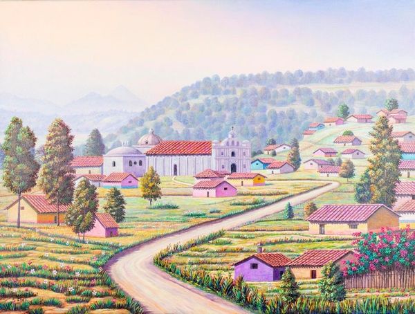 Alternate image for Realist Landscape Painting from Guatemala San Cristobal