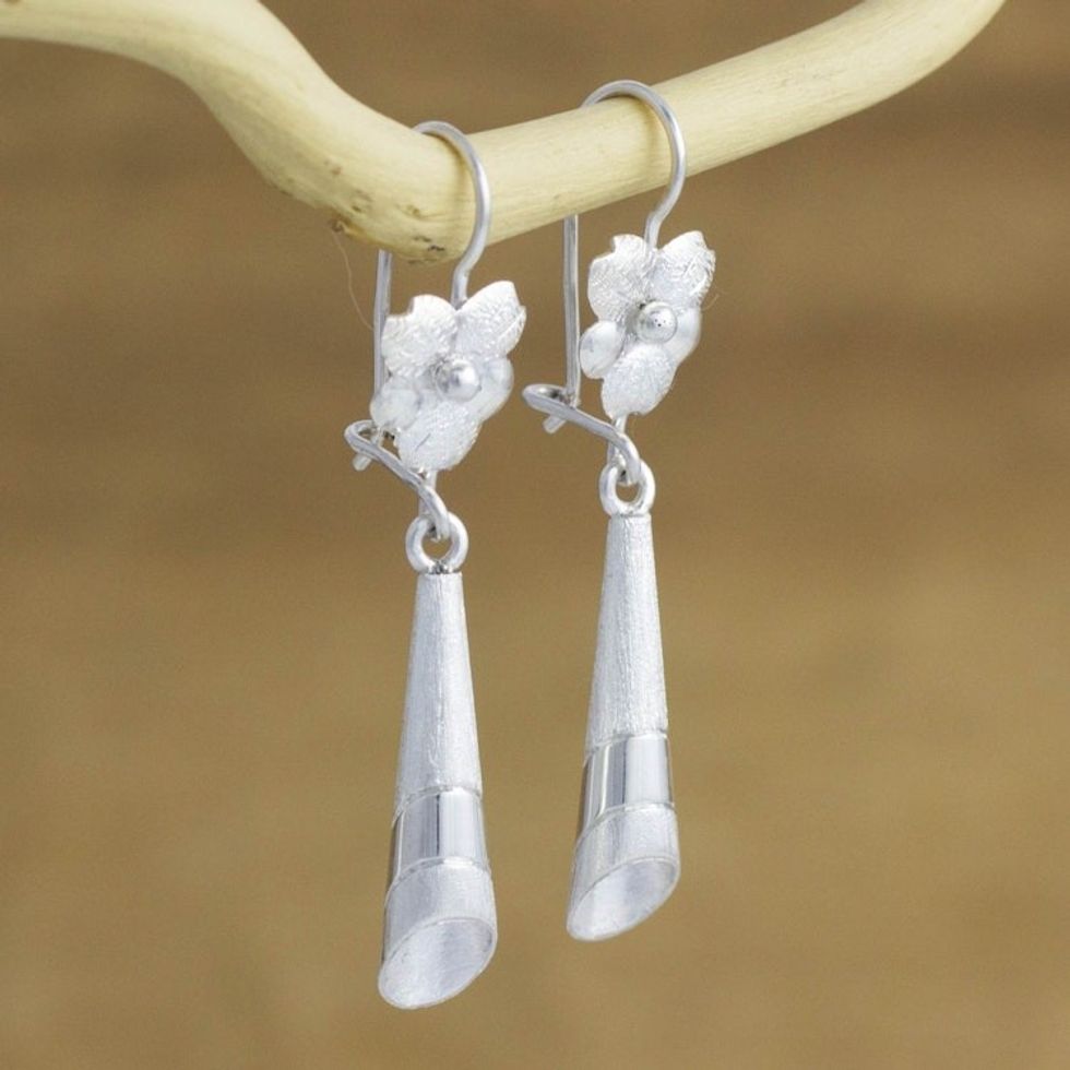 Sterling Silver Dangle Earrings 'Solola Bouquet'
