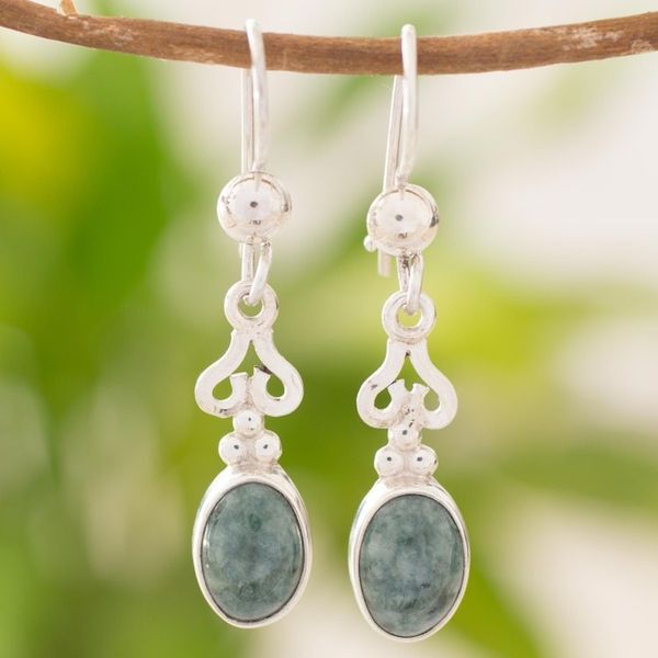 Alternate image for Jade dangle earrings Love Poem