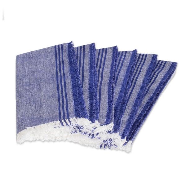 Alternate image for Blue 100 Cotton Napkins from Guatemala Set of 6 Delights of Home