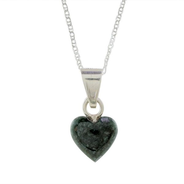 Alternate image for Jade and Sterling Silver Heart Pendant Necklace Symbol of Love