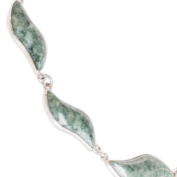 Alternate image for Handcrafted Sterling Silver Jade Necklace Floating in the Breeze
