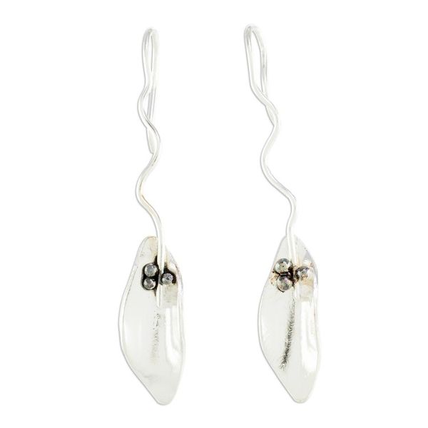 Alternate image for Leaf-Shaped Sterling Silver Drop Earrings from Costa Rica Windy Leaves