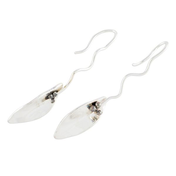 Alternate image for Leaf-Shaped Sterling Silver Drop Earrings from Costa Rica Windy Leaves