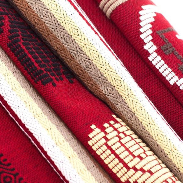Alternate image for Hand of Fatima Hamsa Cotton Table Runner Handmade Red Hamsa