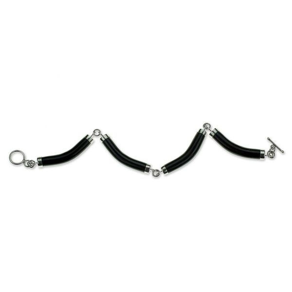 Alternate image for Artisan Crafted Black Jade and Sterling Silver Bracelet Natural Connection