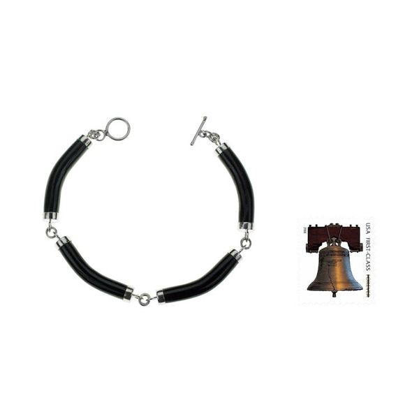Alternate image for Artisan Crafted Black Jade and Sterling Silver Bracelet Natural Connection