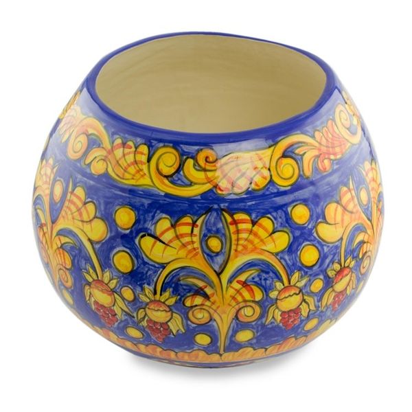 Alternate image for Handcrafted Painted Ceramic Floral Vase from El Salvador Sunbathed Flowers