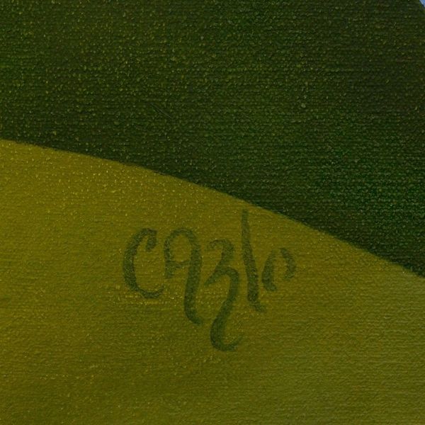 Alternate image for Costa Rican Geometric Themed Mountain Landscape Painting Cold, Cold