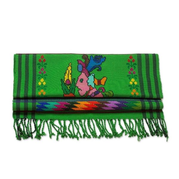Alternate image for Cotton table runner Maya Maize God