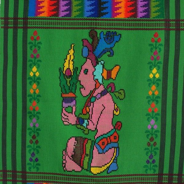 Alternate image for Cotton table runner Maya Maize God