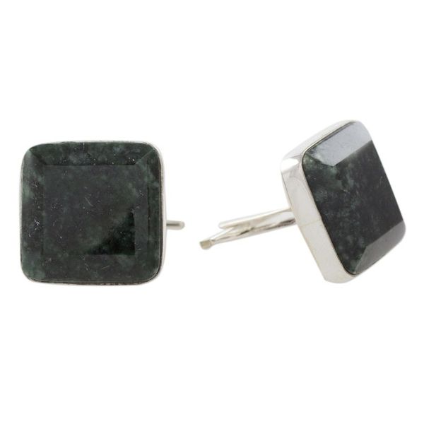 Alternate image for Jade cufflinks Maya Minimalist