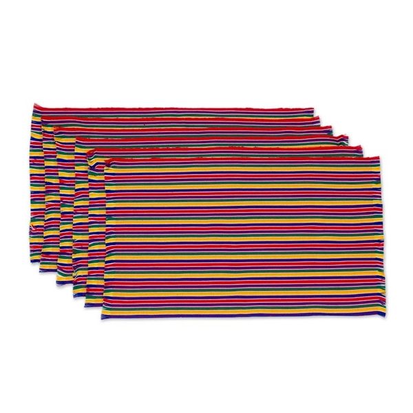 Alternate image for Six Handwoven Striped Cotton Placemats from Guatemala Trails of Happiness