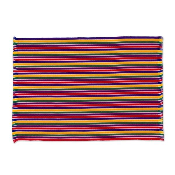 Alternate image for Six Handwoven Striped Cotton Placemats from Guatemala Trails of Happiness