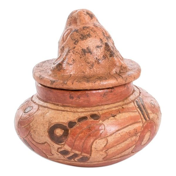 Alternate image for Handcrafted Ceramic Bowl with Antiqued Finish Pibil Jaguar