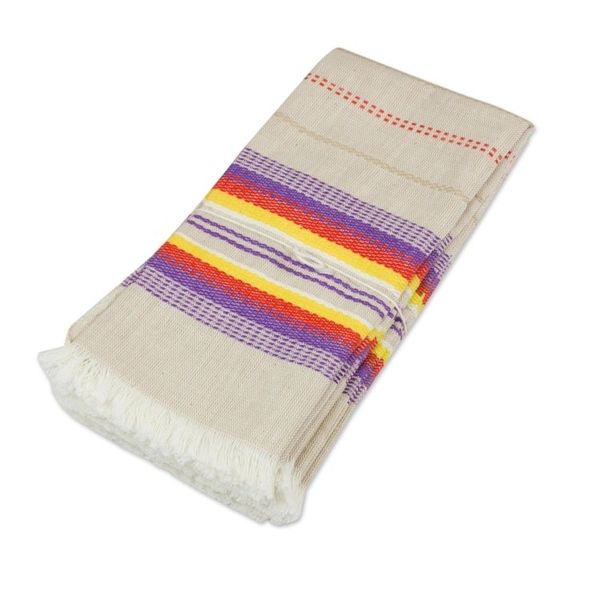 Alternate image for Striped 100 Cotton Napkins from Guatemala Set of 6 Sunset Dinner