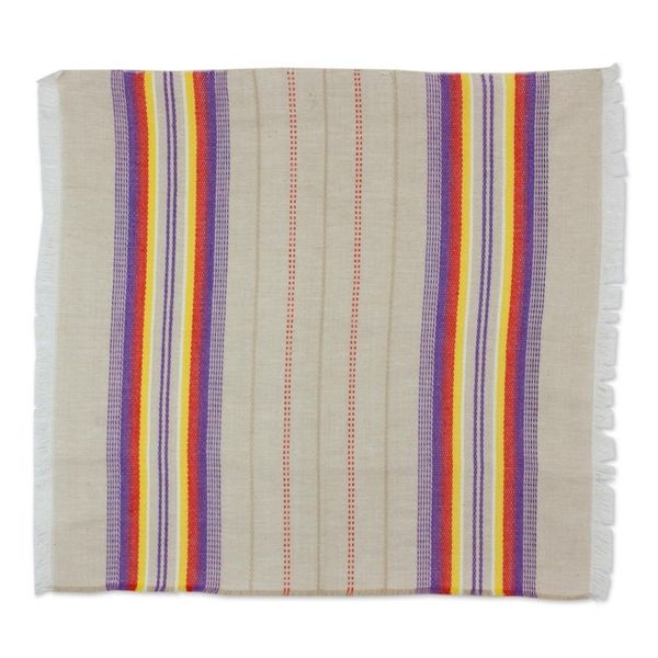 Alternate image for Striped 100 Cotton Napkins from Guatemala Set of 6 Sunset Dinner