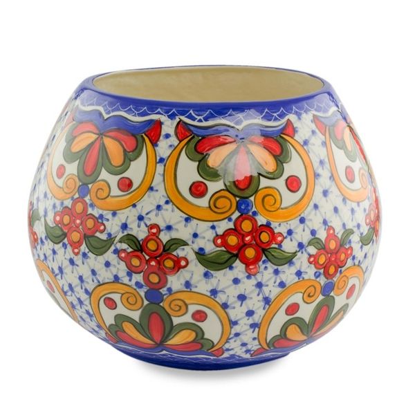 Alternate image for Hand-Painted Ceramic Floral Vase from El Salvador Florid Sheen