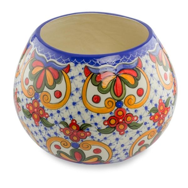 Alternate image for Hand-Painted Ceramic Floral Vase from El Salvador Florid Sheen