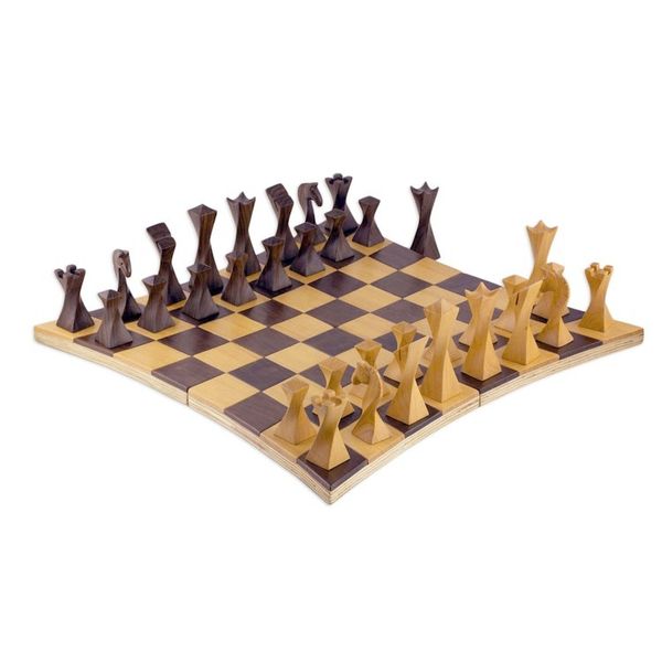 Alternate image for Tempisque and Salmwood Chess Set from Nicaragua Twisted Battle