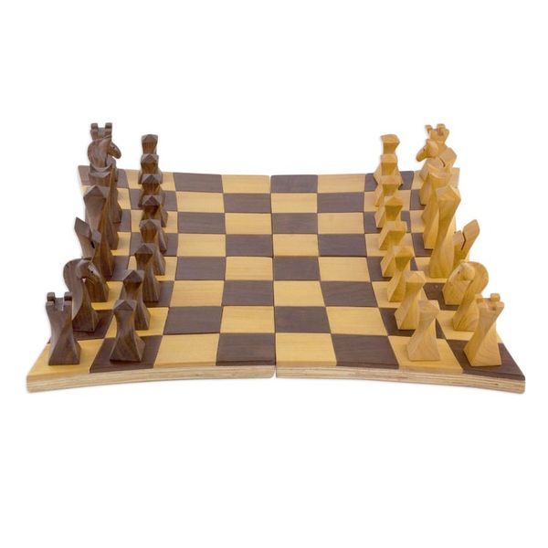 Alternate image for Tempisque and Salmwood Chess Set from Nicaragua Twisted Battle