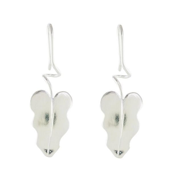 Alternate image for Sterling Silver Leaf Drop Earrings from Costa Rica Twisting Leaves