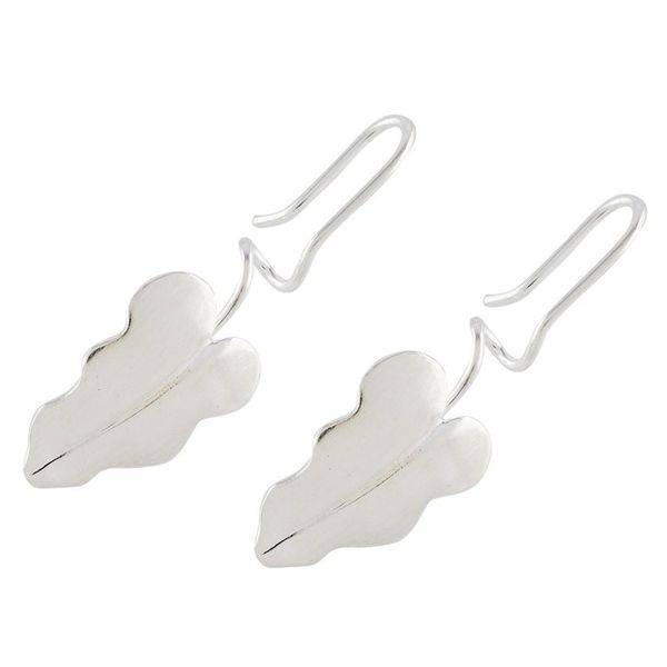 Alternate image for Sterling Silver Leaf Drop Earrings from Costa Rica Twisting Leaves
