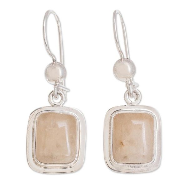 Alternate image for Artisan Crafted Orange Quartz and Silver Earrings Maya Sunbeam